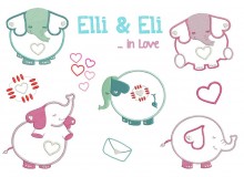 Stickserie Elli & Eli in Love - Elli in Love Appli